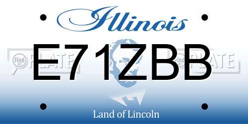 E71ZBB Illinois License Plate