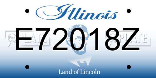 E72018Z Illinois License Plate