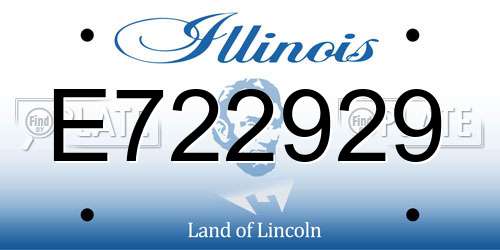 E722929 Illinois License Plate
