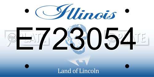E723054 Illinois License Plate