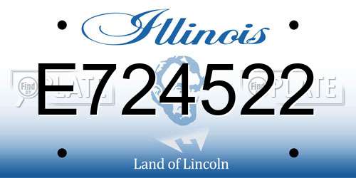 E724522 Illinois License Plate