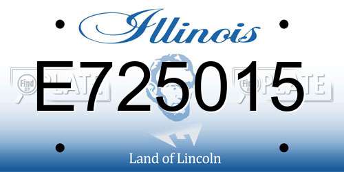 E725015 Illinois License Plate