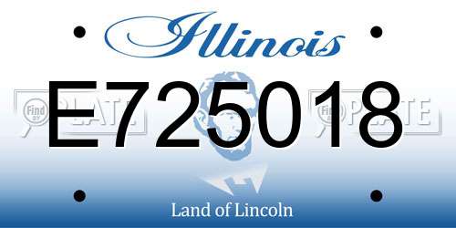 E725018 Illinois License Plate