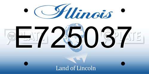 E725037 Illinois License Plate