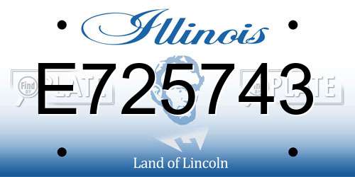 E725743 Illinois License Plate