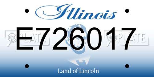 E726017 Illinois License Plate
