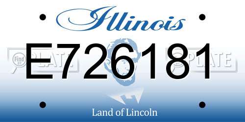 E726181 Illinois License Plate