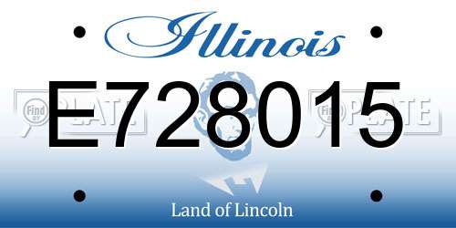 E728015 Illinois License Plate