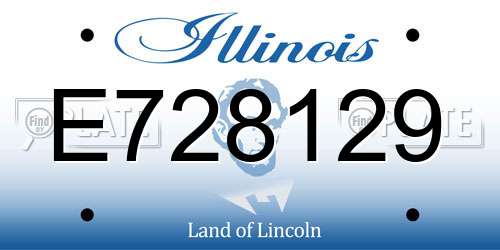 E728129 Illinois License Plate