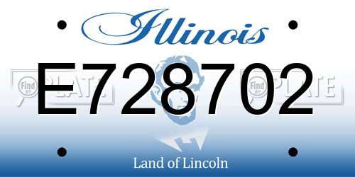 E728702 Illinois License Plate