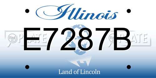 E7287B Illinois License Plate