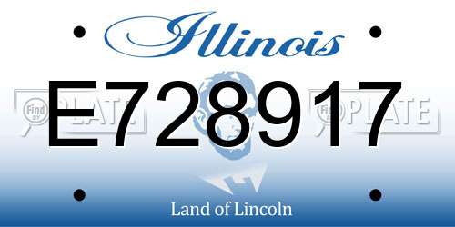 E728917 Illinois License Plate