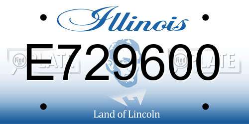 E729600 Illinois License Plate