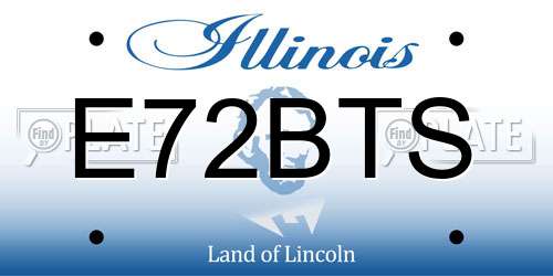 E72BTS Illinois License Plate