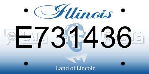 E731436 Illinois License Plate