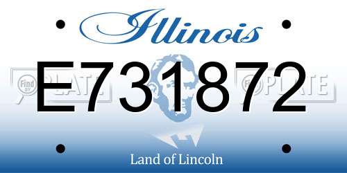 E731872 Illinois License Plate