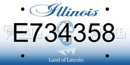 E734358 Illinois License Plate
