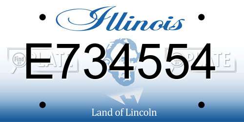E734554 Illinois License Plate