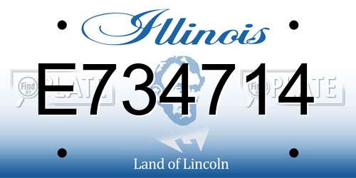 E734714 Illinois License Plate