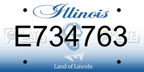 E734763 Illinois License Plate