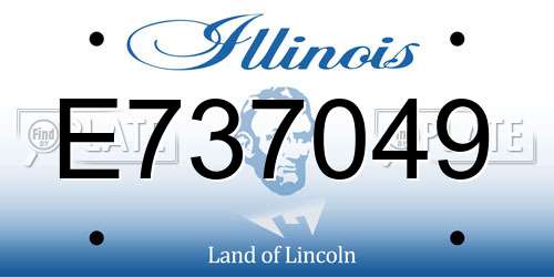 E737049 Illinois License Plate