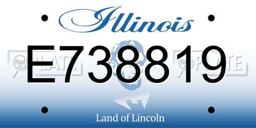 E738819 Illinois License Plate