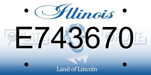 E743670 Illinois License Plate