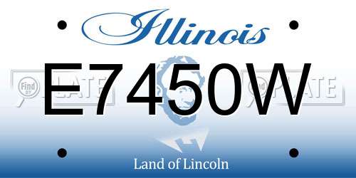 E7450W Illinois License Plate
