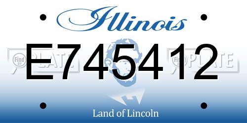 E745412 Illinois License Plate