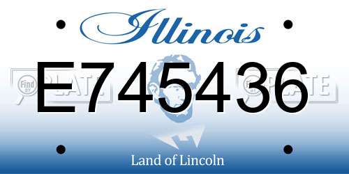 E745436 Illinois License Plate