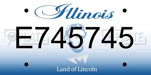 E745745 Illinois License Plate