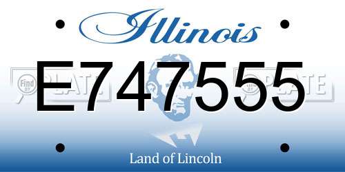 E747555 Illinois License Plate