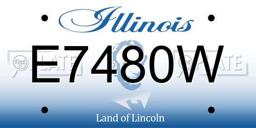 E7480W Illinois License Plate