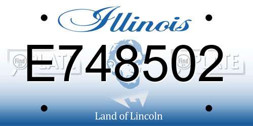 E748502 Illinois License Plate