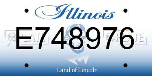 E748976 Illinois License Plate