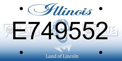 E749552 Illinois License Plate