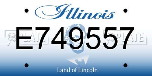 E749557 Illinois License Plate