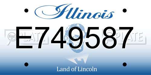 E749587 Illinois License Plate