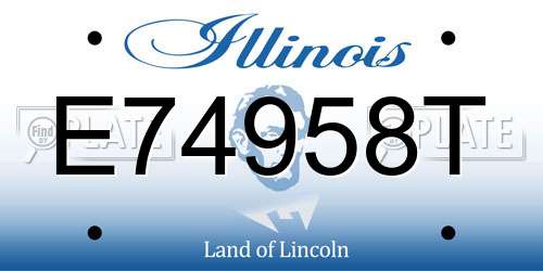 E74958T Illinois License Plate