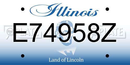 E74958Z Illinois License Plate
