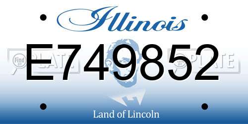 E749852 Illinois License Plate