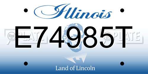 E74985T Illinois License Plate