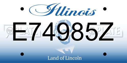 E74985Z Illinois License Plate