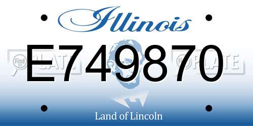 E749870 Illinois License Plate