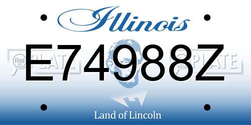 E74988Z Illinois License Plate