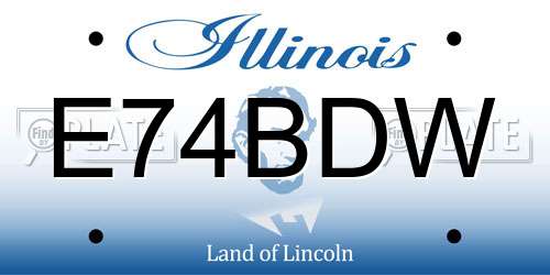 E74BDW Illinois License Plate