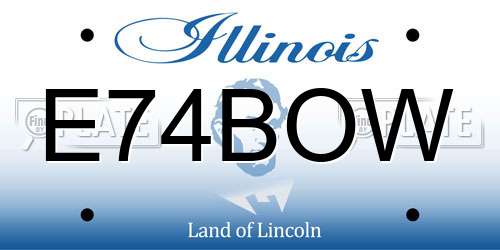 E74BOW Illinois License Plate