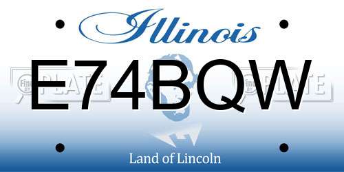 E74BQW Illinois License Plate