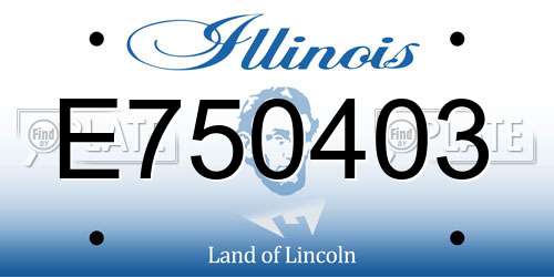 E750403 Illinois License Plate