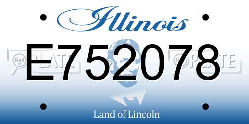 E752078 Illinois License Plate